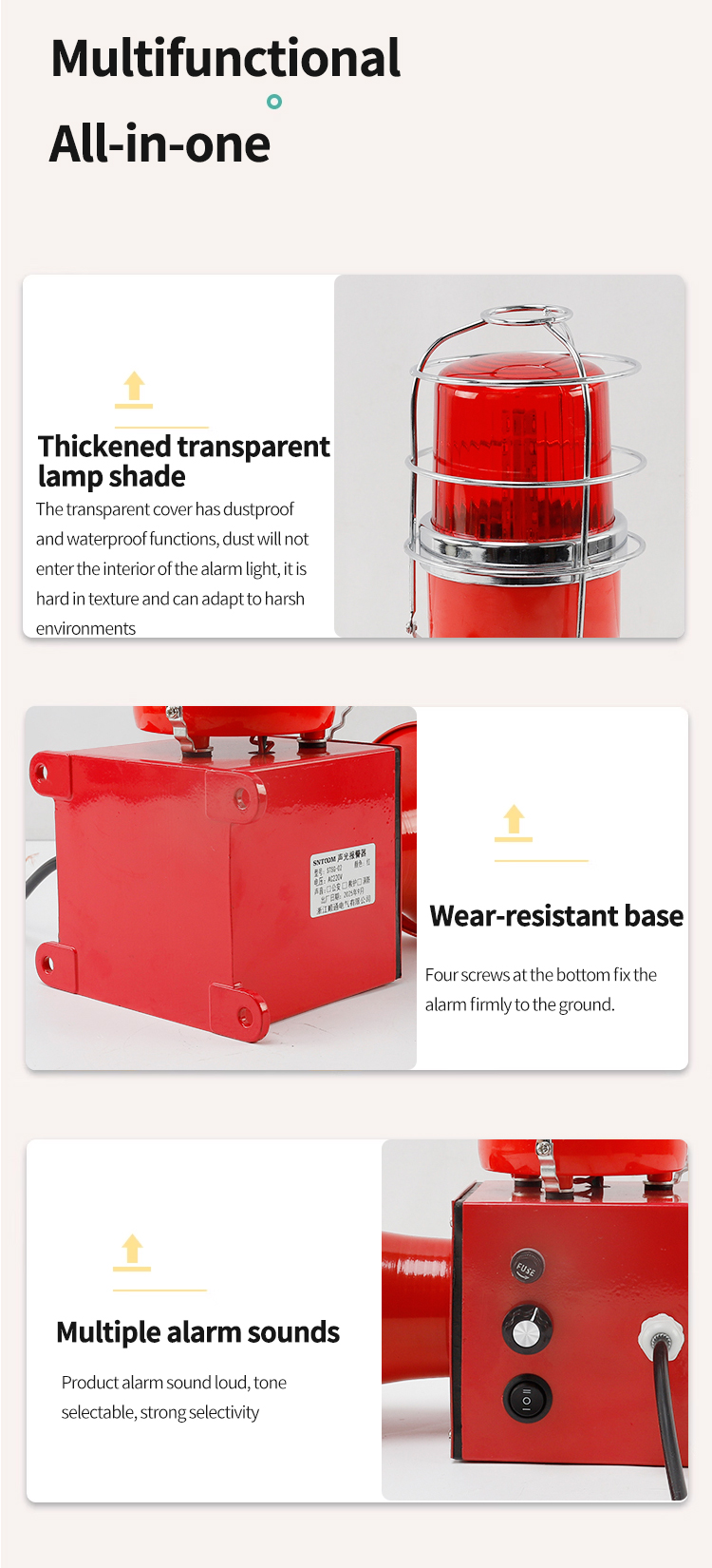 STSG-02 audio-visual alarm device detail drawing STSG-02 audio-visual alarm device detail drawing