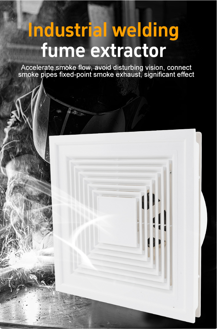 Side view of 1200W window fan