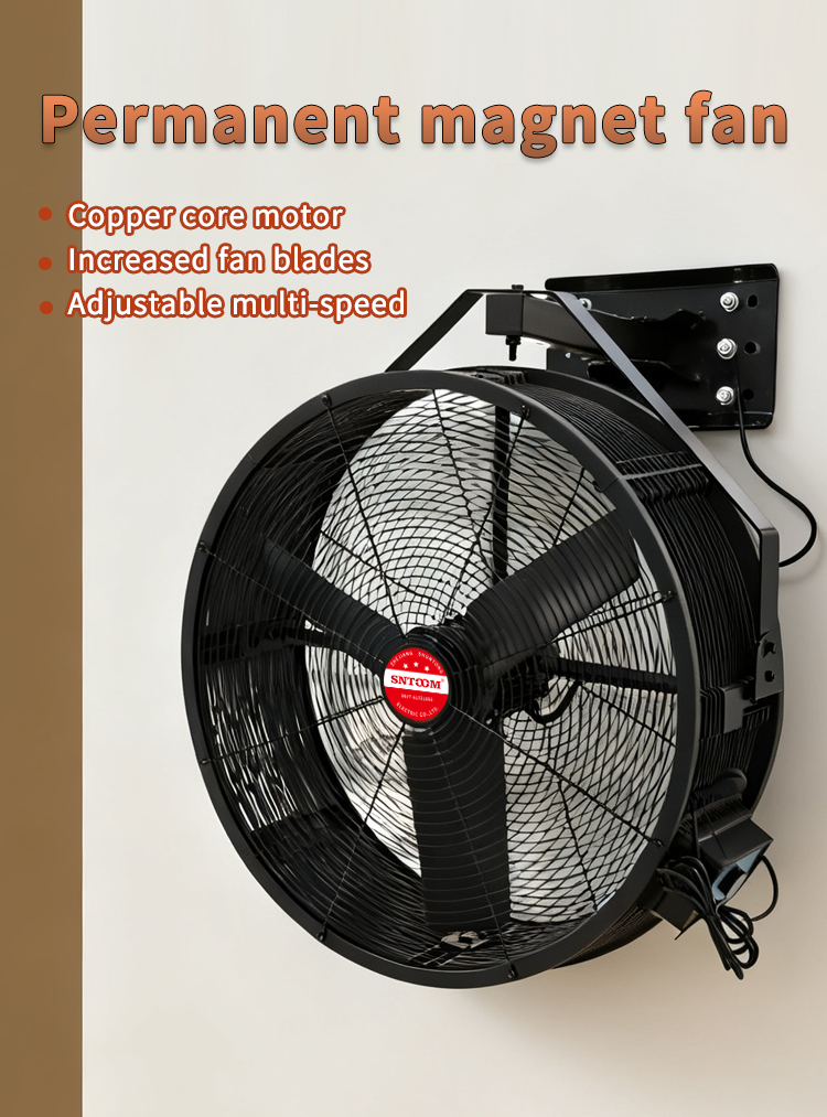YT series black wall mounted permanent magnet fan (2)