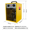 High Power Industrial and Household Air Heating Fan Square Electric Heater