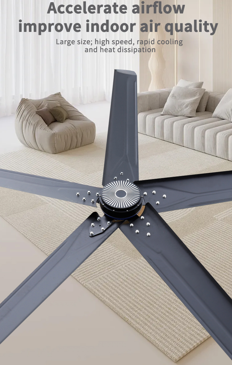 Large ceiling fan close-up picture