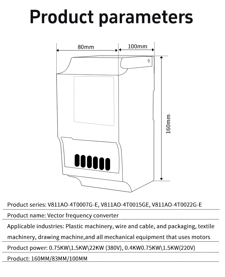 Overload vector inverter size parameters