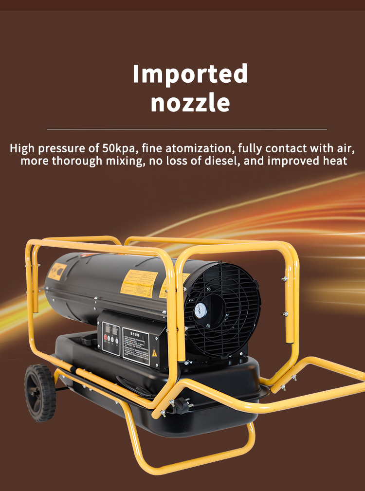 XLH-0-25KW fuel-powered warm air heater rear view