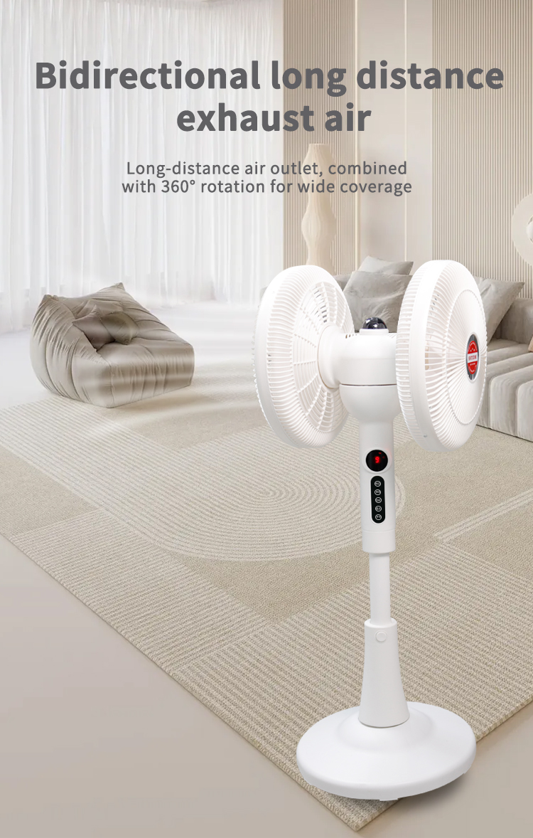 ST360-002DC dual head electric fan left view