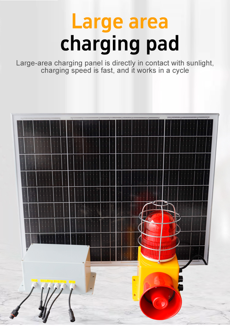 STSG-22S solar powered sound and light alarm front view