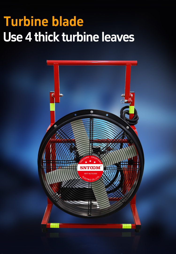 The smoke extractor utilizes a turbine blade
