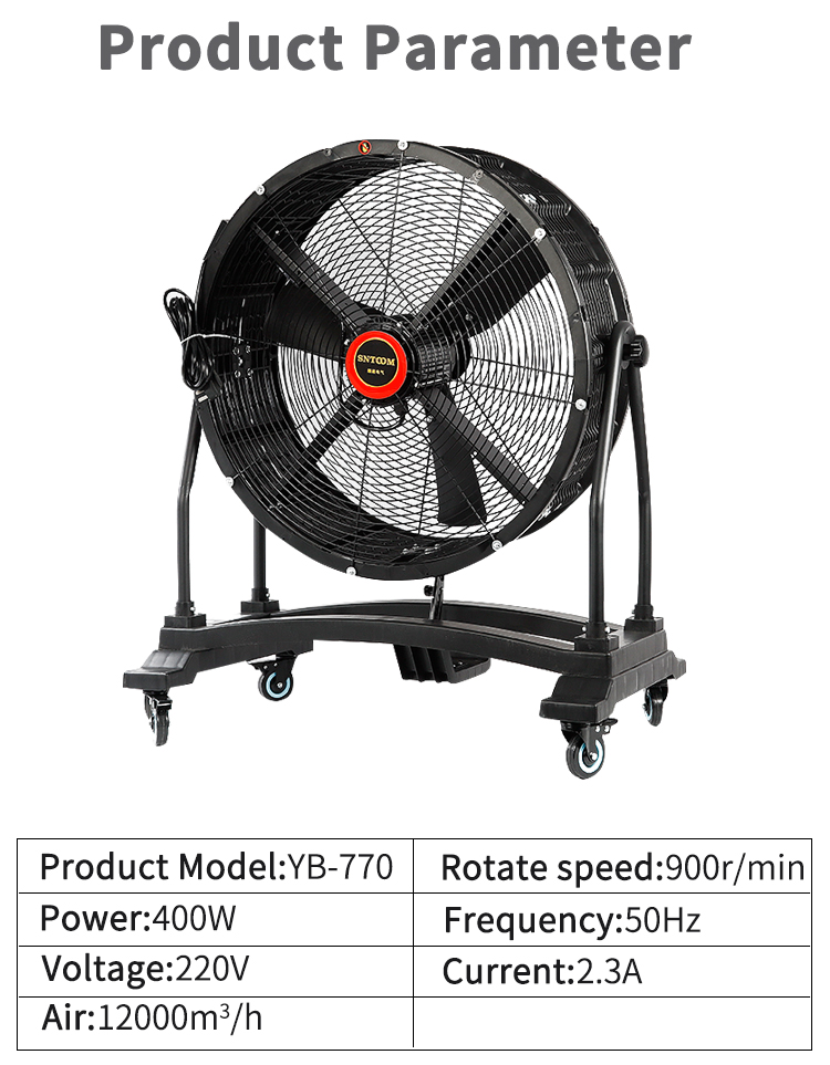 YB-770 permanent magnet fan dimensions：