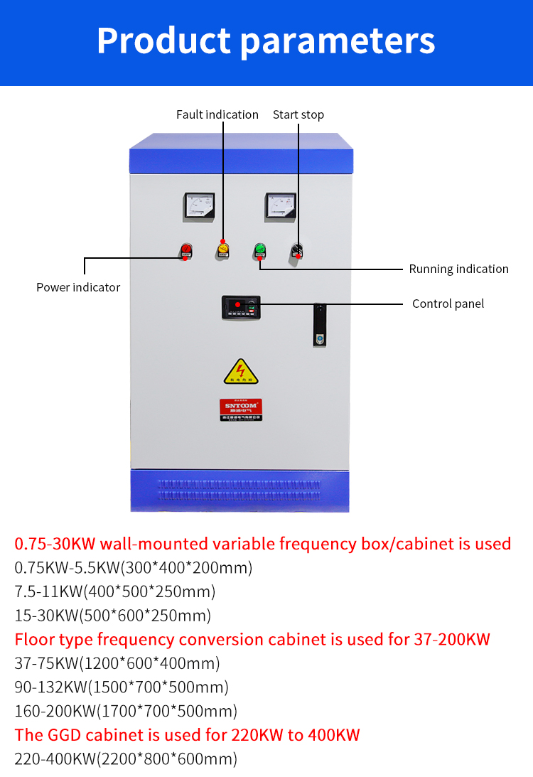 37kw-200kw Floor Type Variable Frequency Conversion Cabinet parameter