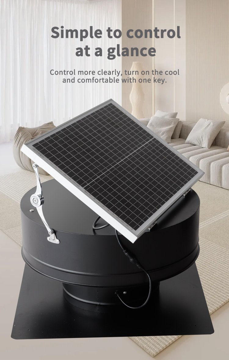 solar power fan side view