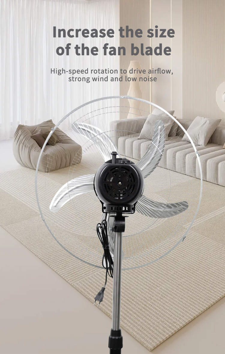 Rear view of 18 inch vertical fan