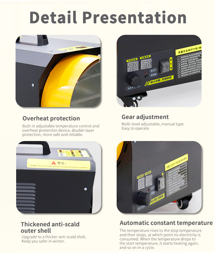 MGQ series warm air heaters detail drawing
