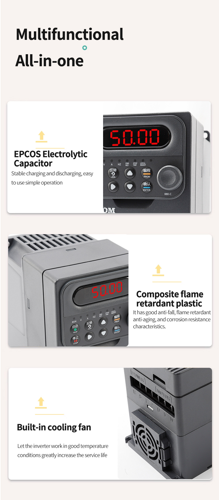 880 series overload vector frequency converter detail drawing