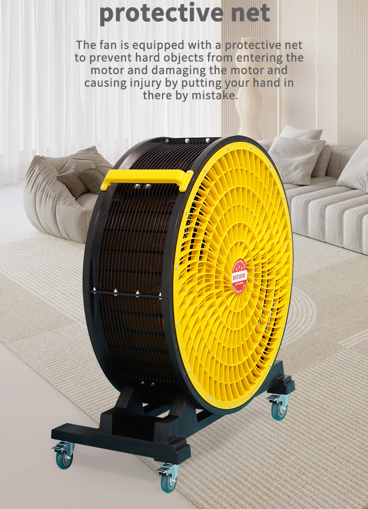 Side view of the fan
