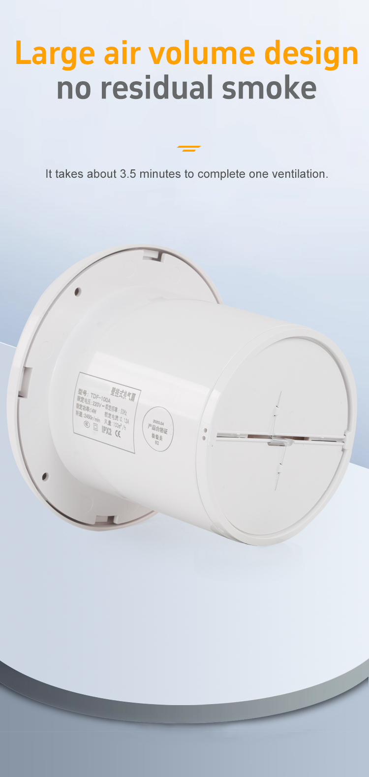 Rear view of STF-100A window fan
