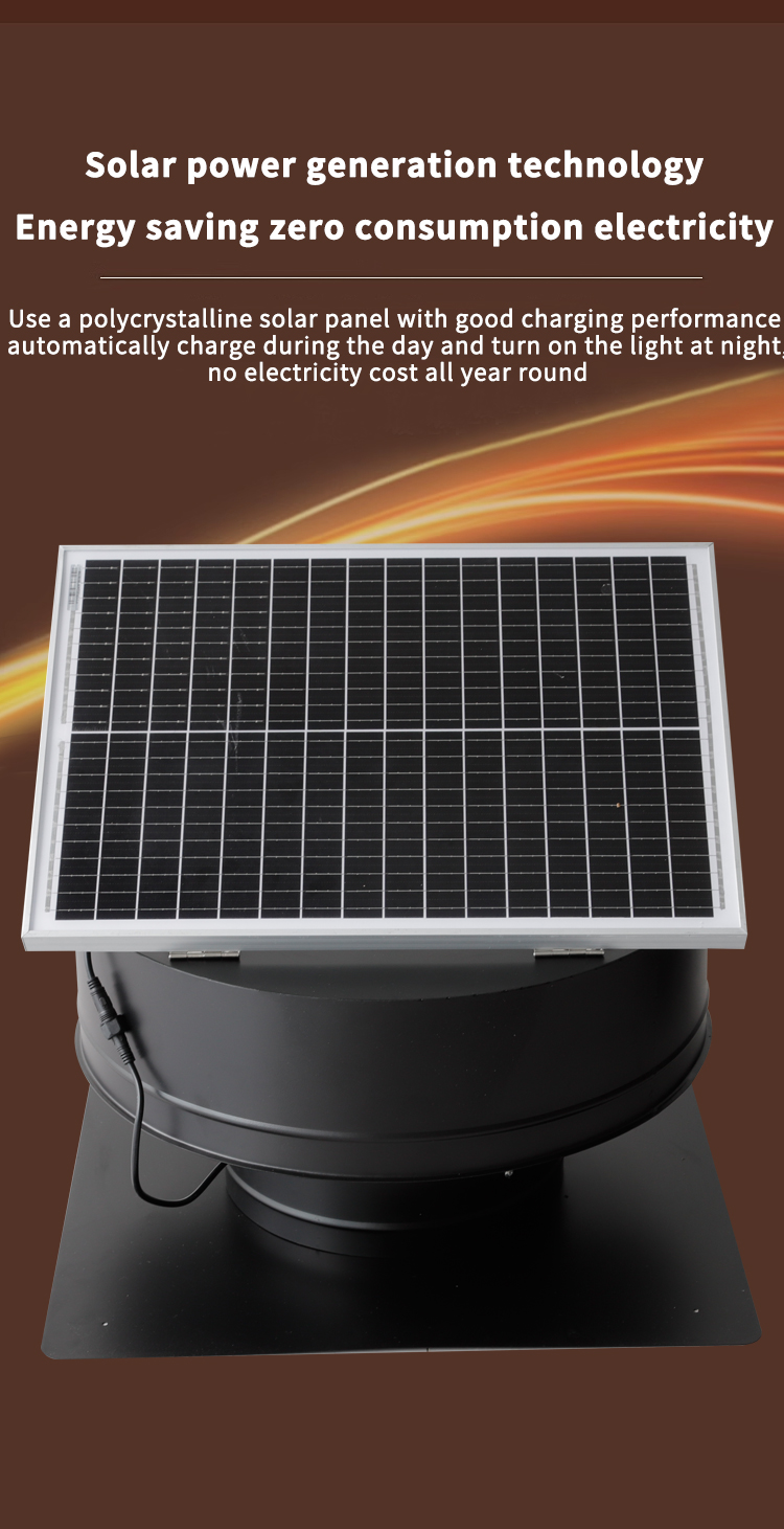 solar power fan front view