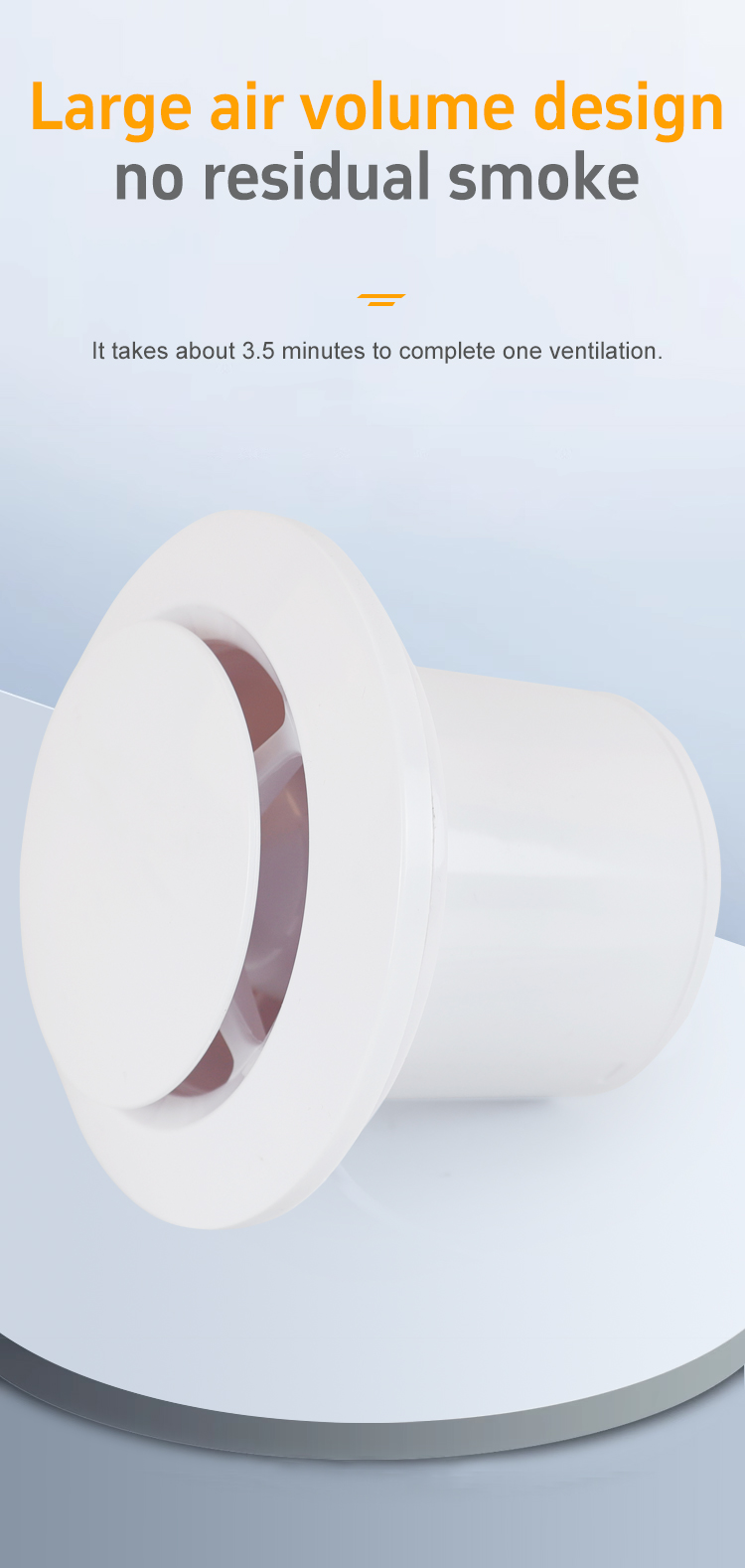 Side view of wall mounted ventilation fan