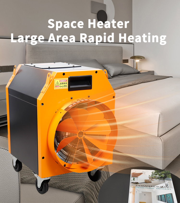 DR series high-power industrial electric heater left view