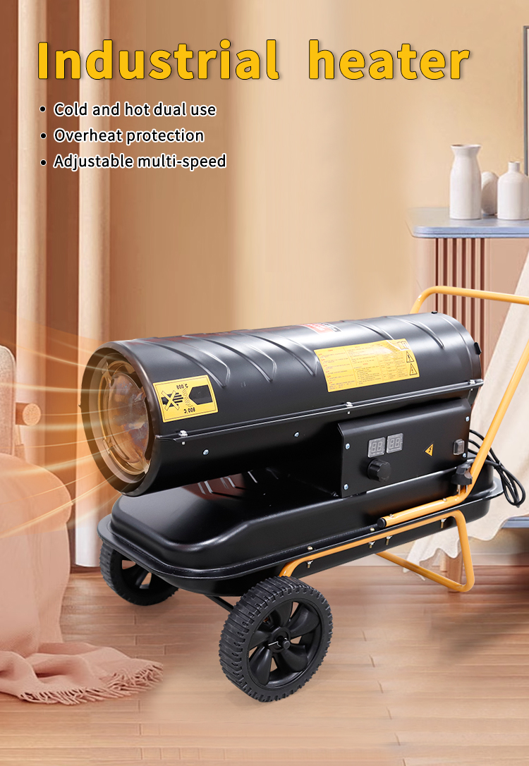 XLH-0-25KW fuel-powered warm air heater side view